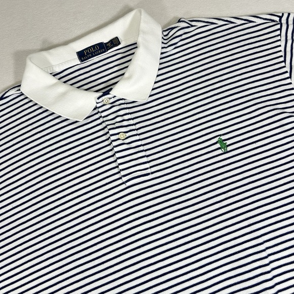 Polo Ralph Lauren Shirt Men's 4XB Big & Tall Striped Short Sleeve Polo Golf - Picture 1 of 5